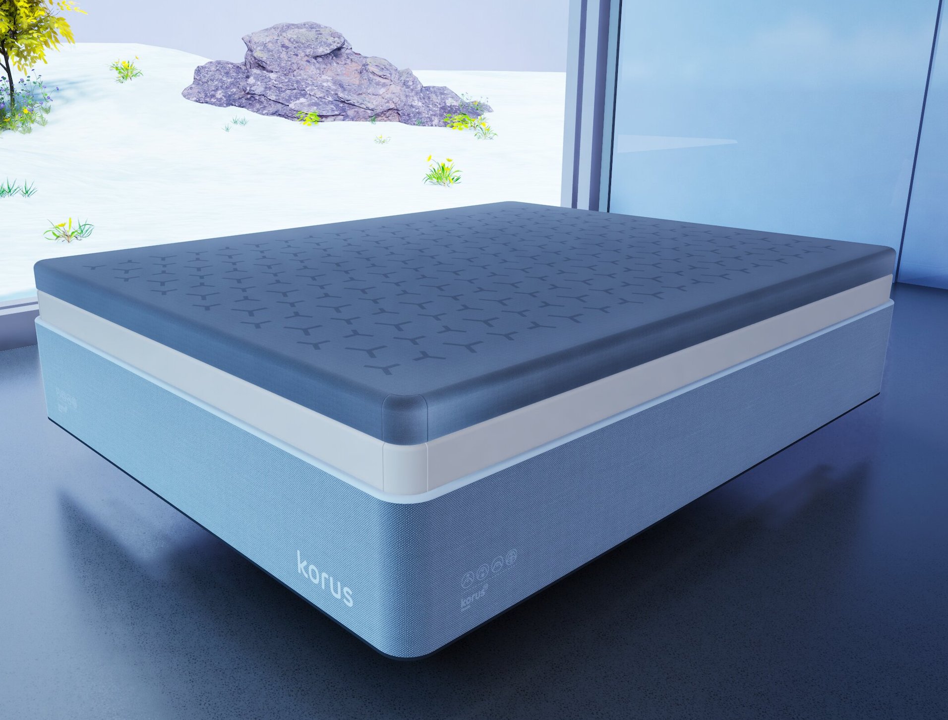 Korus bed — product imagery placeholder